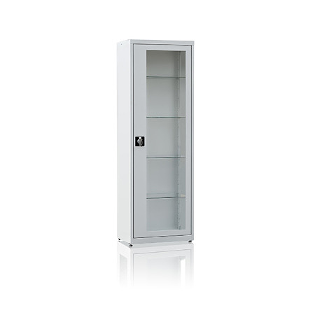 MD 1 single-door medical cabinet with glass shelves